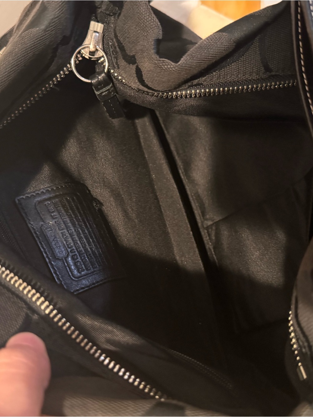 Coach Black Signature C Fabric Shoulder Bag - Picture 4 of 9